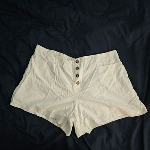 Eloquii - Women's Linen Blend Lined White Shorts - Size 22